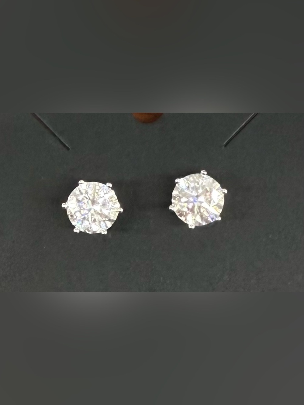 S925 6ct Moissanite Classic Round Stud Earrings - Timeless Sparkle